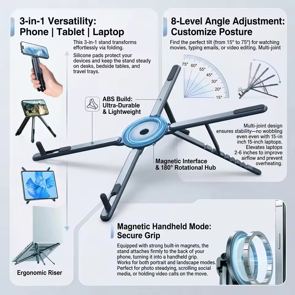 Stand Lighting Photography - Portable Magnetic Phone Holder & Selfie