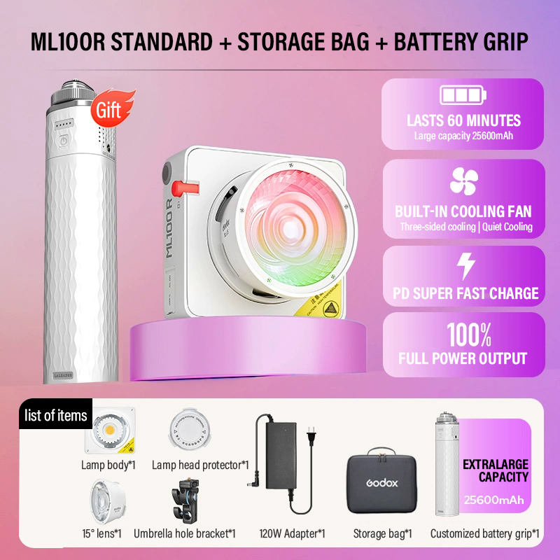 Photography Lighting Godox - Godox ML100Bi/ML100R Bi-Color LED Light 120W