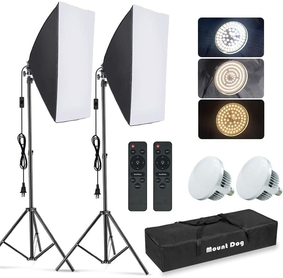 Photography Lighting For Portraits - Photography Softbox Lighting Kit, 2-Pack 19.7