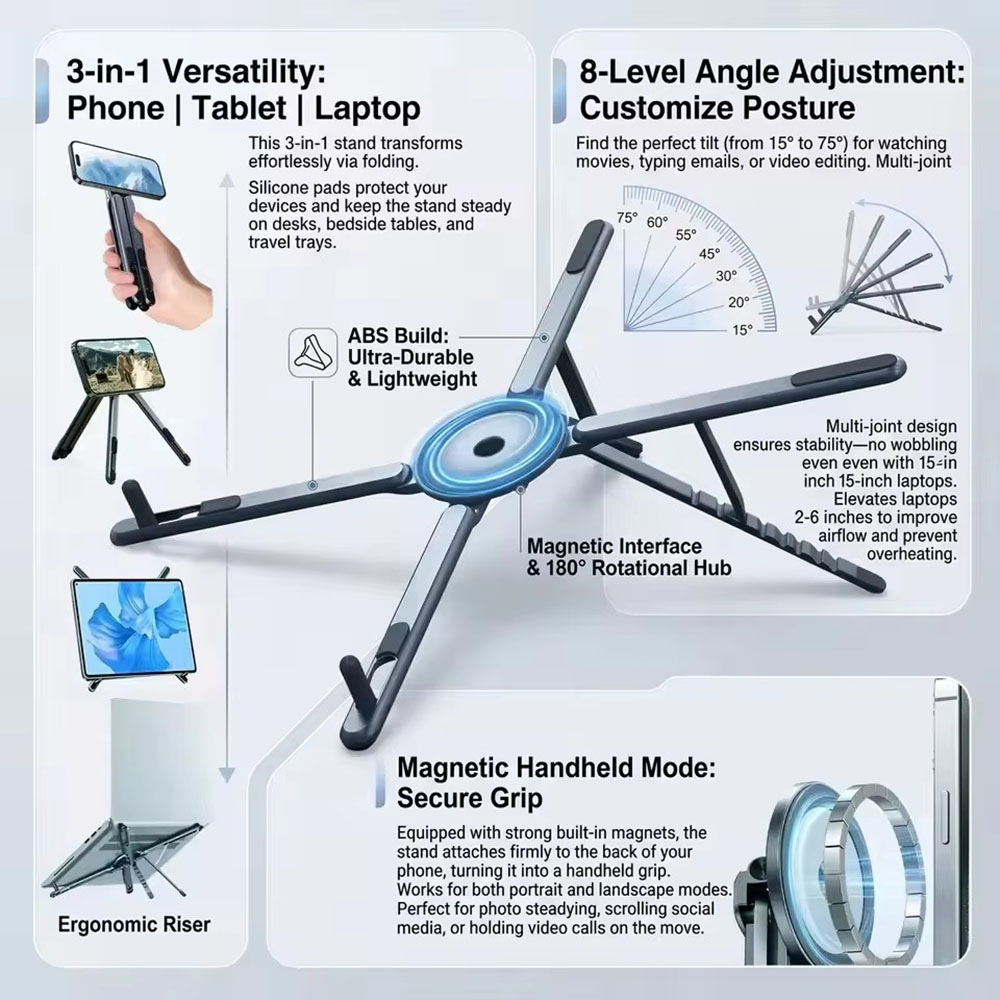 Stand Lighting Photography - Portable Magnetic Phone Holder & Selfie
