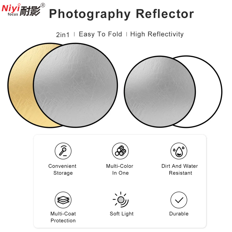 2in1 Round Portable Reflector  - огляд і ціна Photography Lighting Reflector
