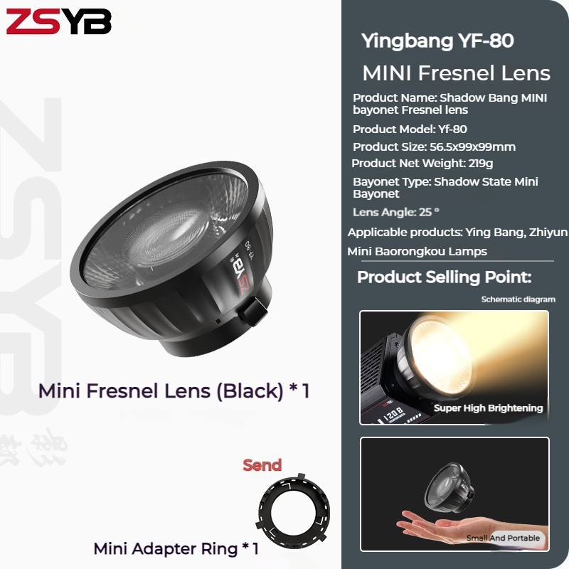 ZSYB YF-80 Fresnel Lens 9 Time - огляд і ціна Fresnel Lens Attachment
