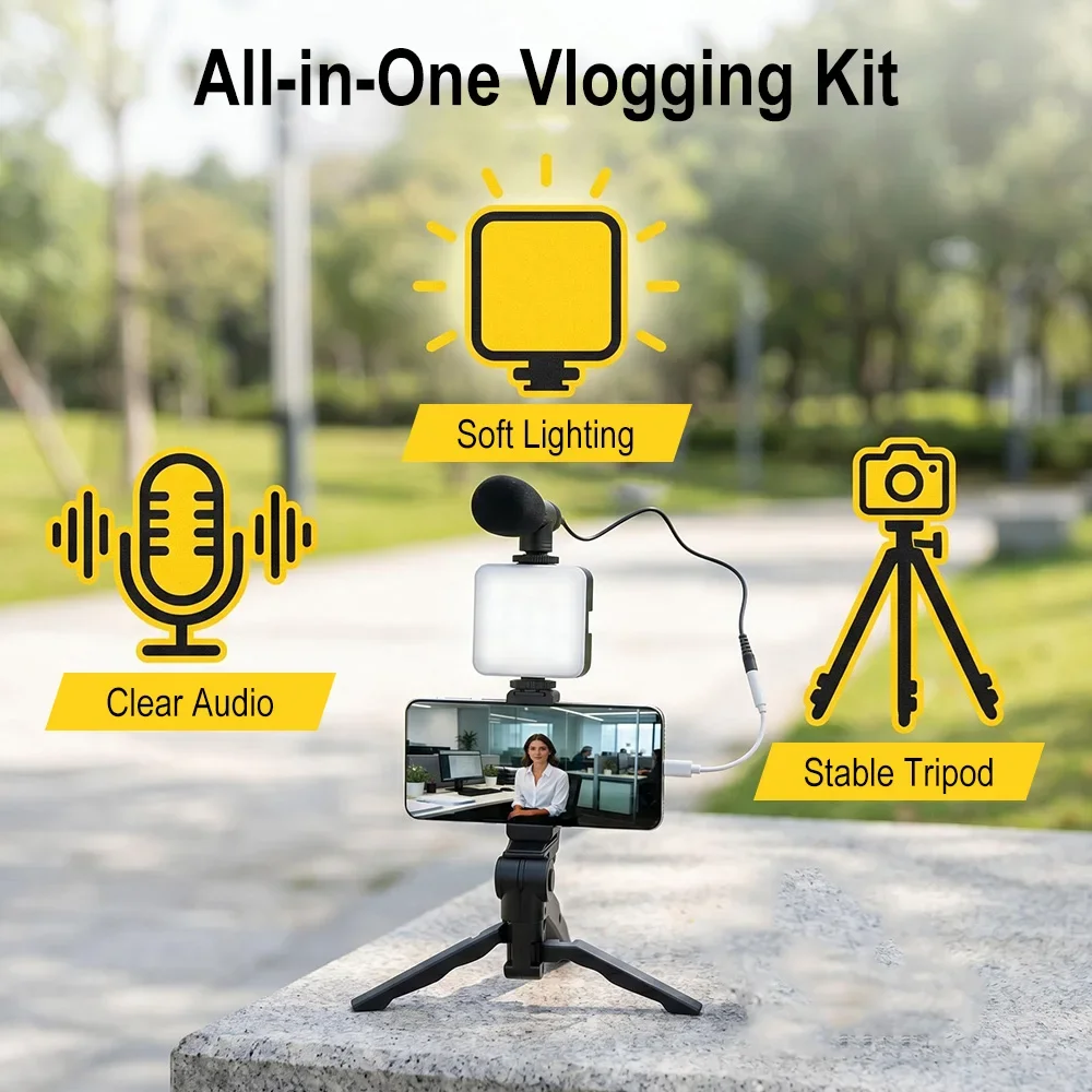 Smartphone Vlogging Kit Led Vi - огляд і ціна Photography Lighting Kit Portable