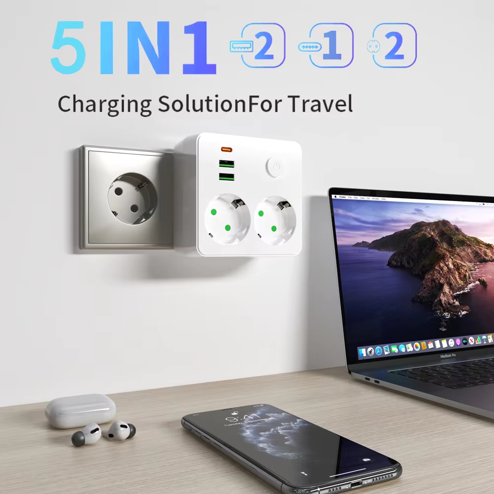 EU Plug Outlet 2 Sockets Multi - огляд і ціна Photography Lighting Uk