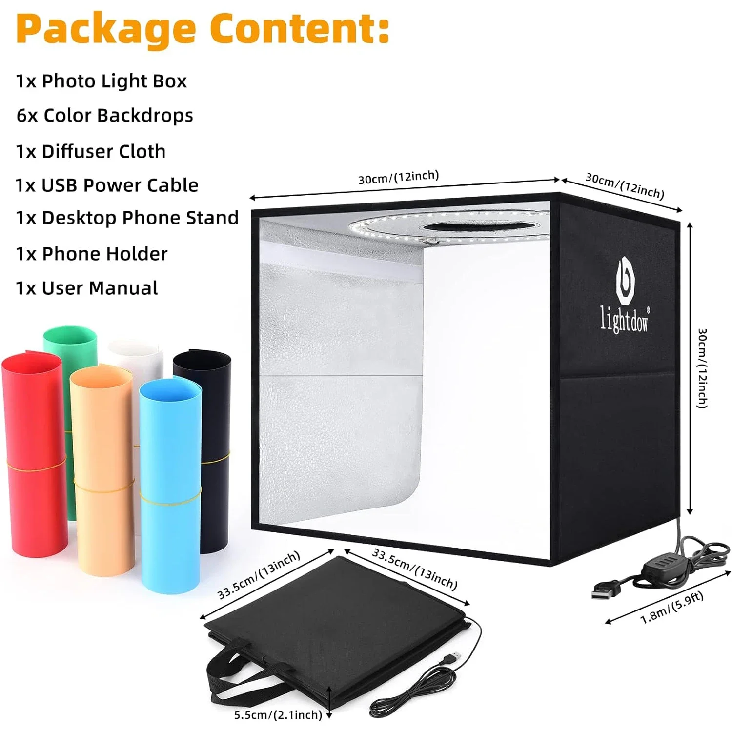Lightdow Dimmable Photo Box LE - огляд і ціна Photography Lighting Kit Portable